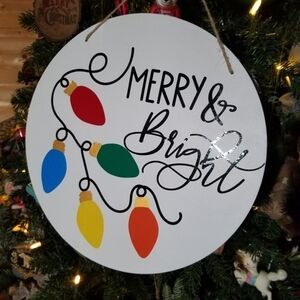Festive Holiday Sign with Multicolor Lights